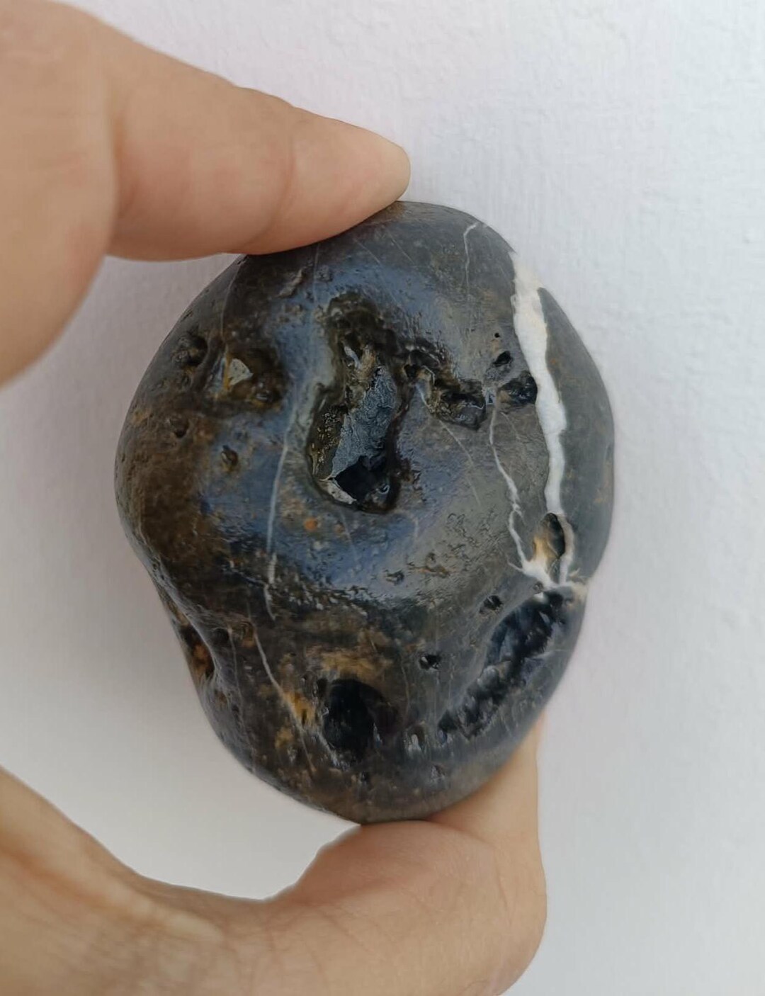 Pebble Rarest Stone Rare Black Hagstone - Witchcraft Pebble - Genuine Pebble - Chicken God ...
