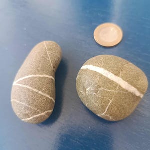 2 Powerful Wishing Stones - Rare pebbles, Zen Stone, Genuine Rocks - Stones With White Lines