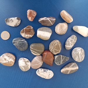 Sea Stones set of 20 - Decorative Sea Stones - Natural - Wishing Stones - Pebble Art - Beach Minerals - Rare Colourful Stones