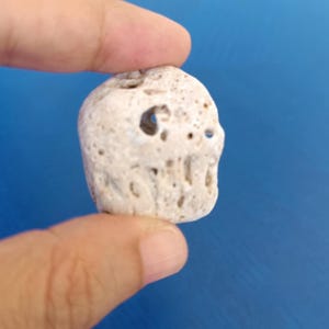 Rare Wishing Stone - White Energy Stone with natural holes - Witchcraft pebble - Genuine Pebble - Hag stone
