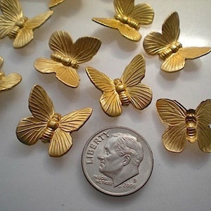 12 petits estampages papillon en laiton ZF305 image 2