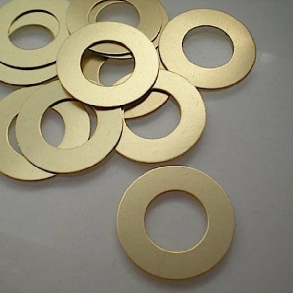 12 flat brass medium washer stamping blanks ZA138