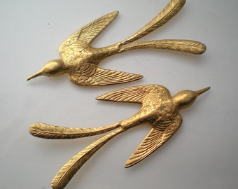 2 exlarge brass swallow stampings ZE286