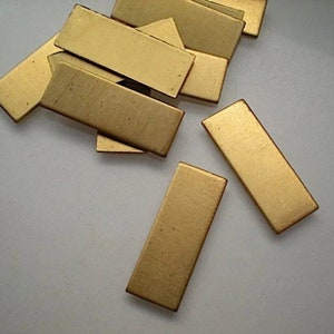 12 flat narrow rectangular brass stamping blanks ZA306
