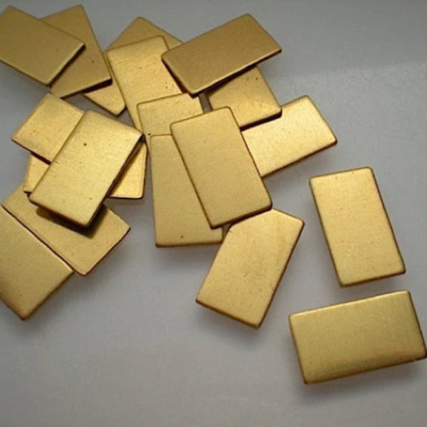 18 small flat brass rectangle stamping blanks ZA309