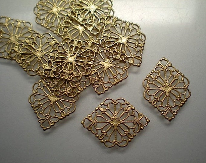 6 Fancy Brass Filigrees ZC323 - Etsy