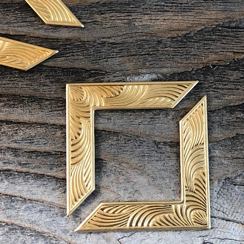 6 Brass Art Deco Corner Brackets No. 1 Etsy