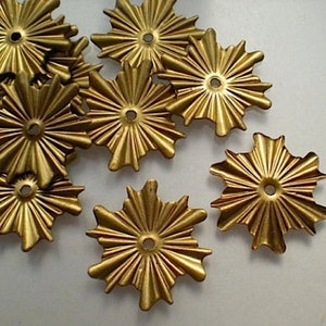 12 brass mirror rosettes ZC103