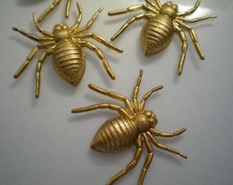 4 brass spider stampings ZF727