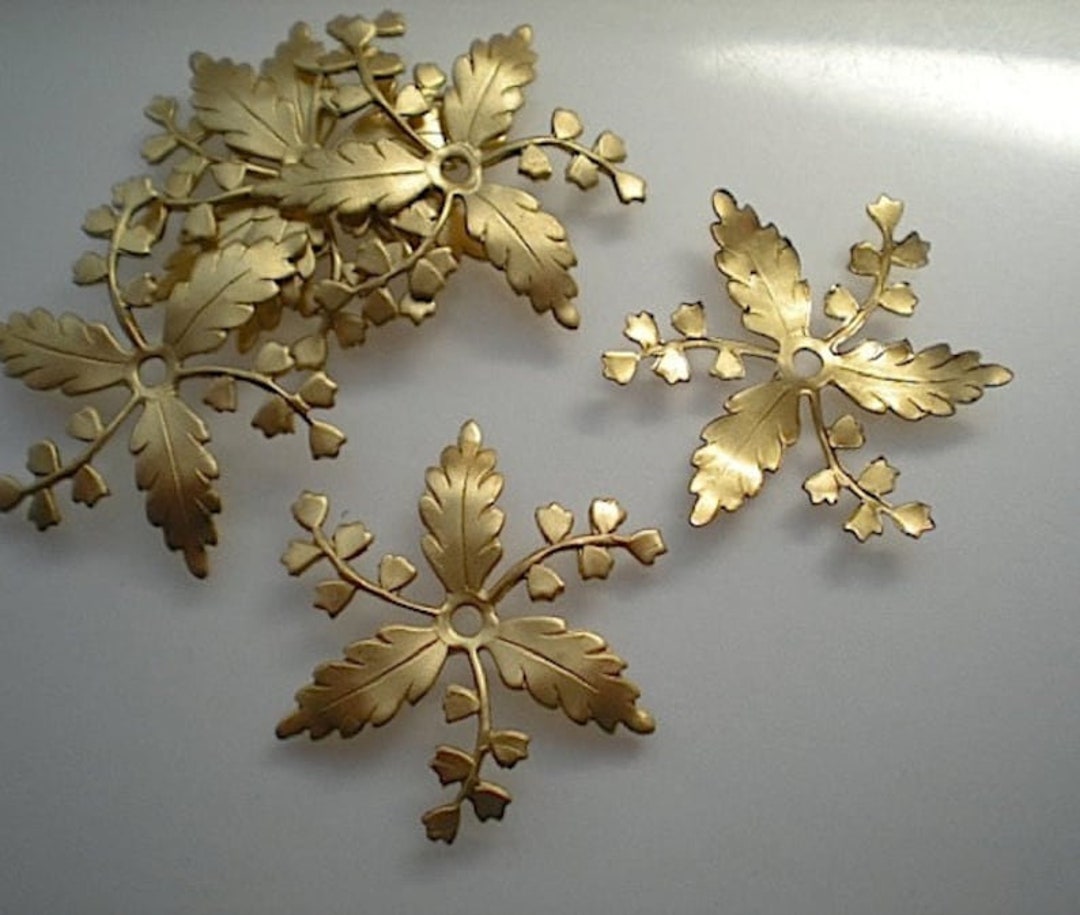 6 Brass Leaf Wheels ZC610 - Etsy