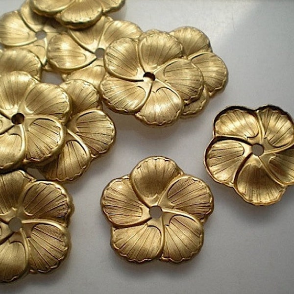 12 brass flower mirror rosettes ZC137