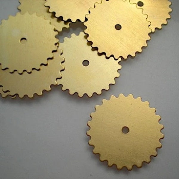 12 large solid gear charms ZB877