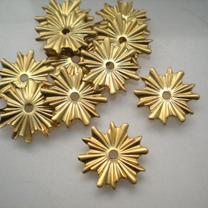 12 brass small mirror rosettes ZC104