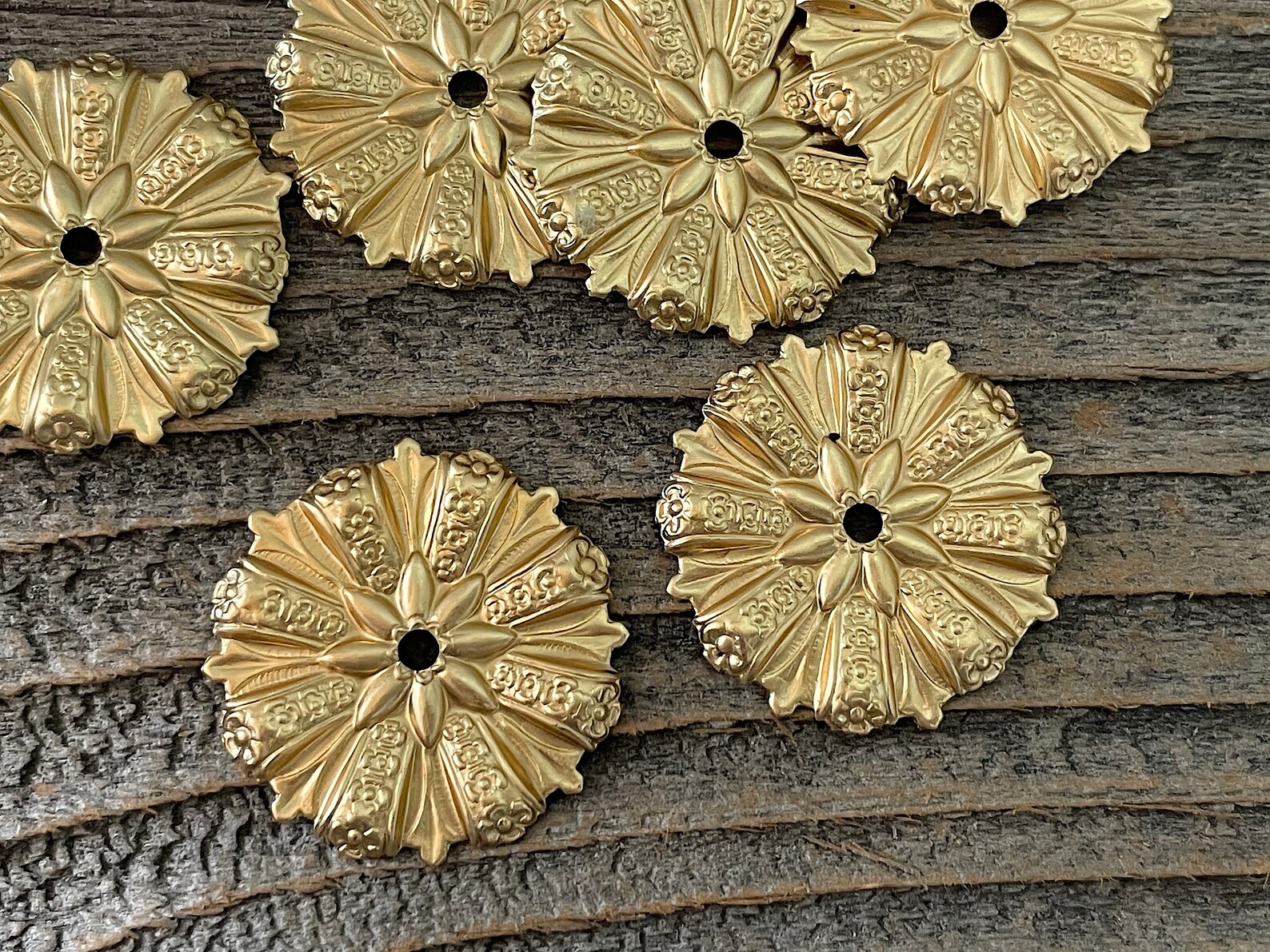 12 Brass Mirror Rosettes ZC107 Etsy