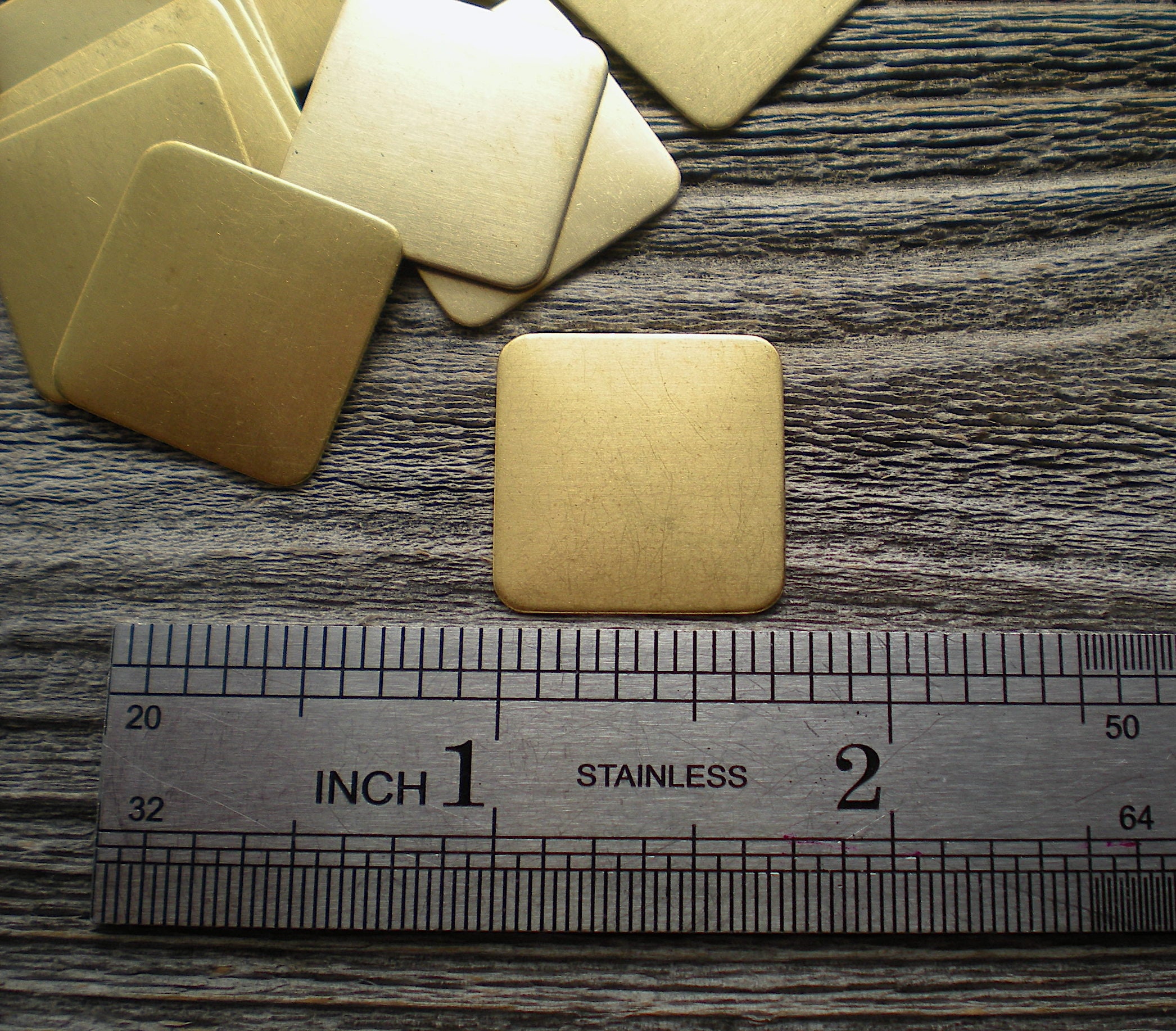 12 Flat Brass Square Stamping Blanks, 3/4" ZA205 - Etsy