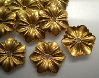 12 brass flower mirror rosettes ZC143