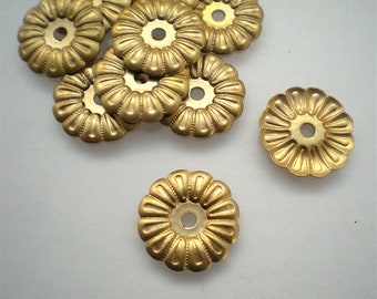 12 brass mirror rosettes ZC117