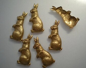 6 sitting rabbit stampings ZE222