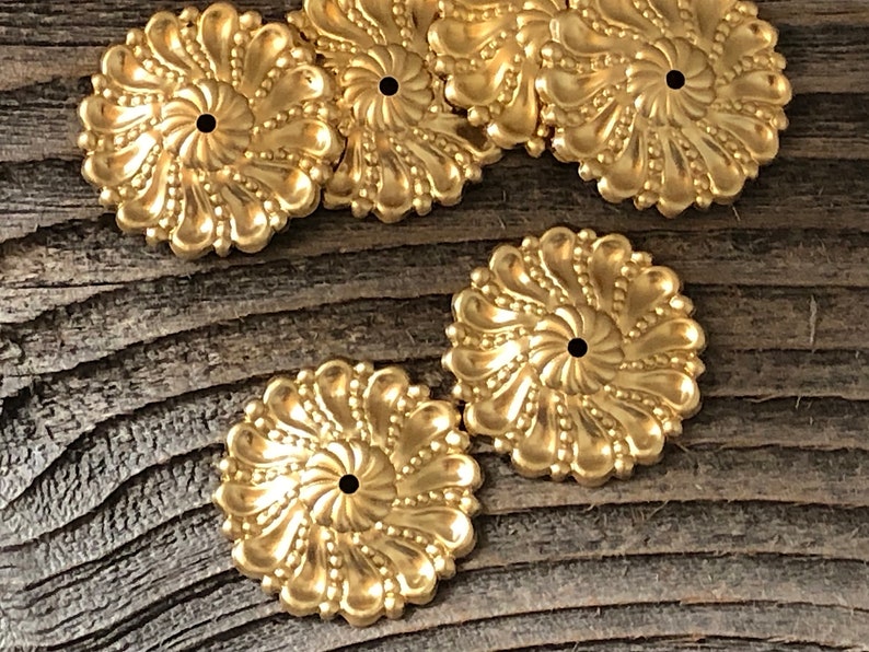 12 Brass Mirror Rosettes ZC177 Etsy