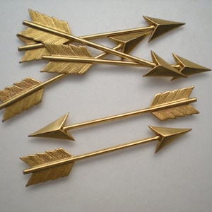 6 extra large brass arrow stampings ZI305