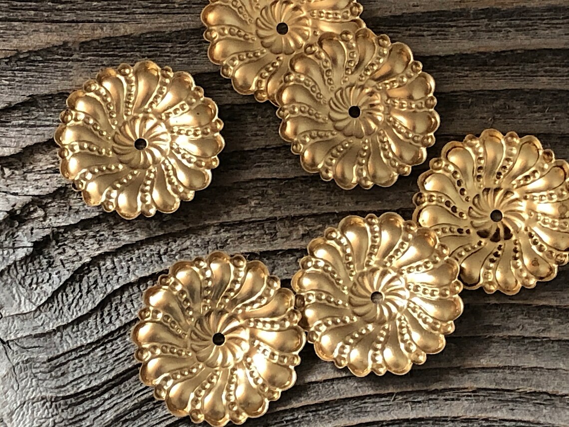 12 Brass Mirror Rosettes ZC177 Etsy