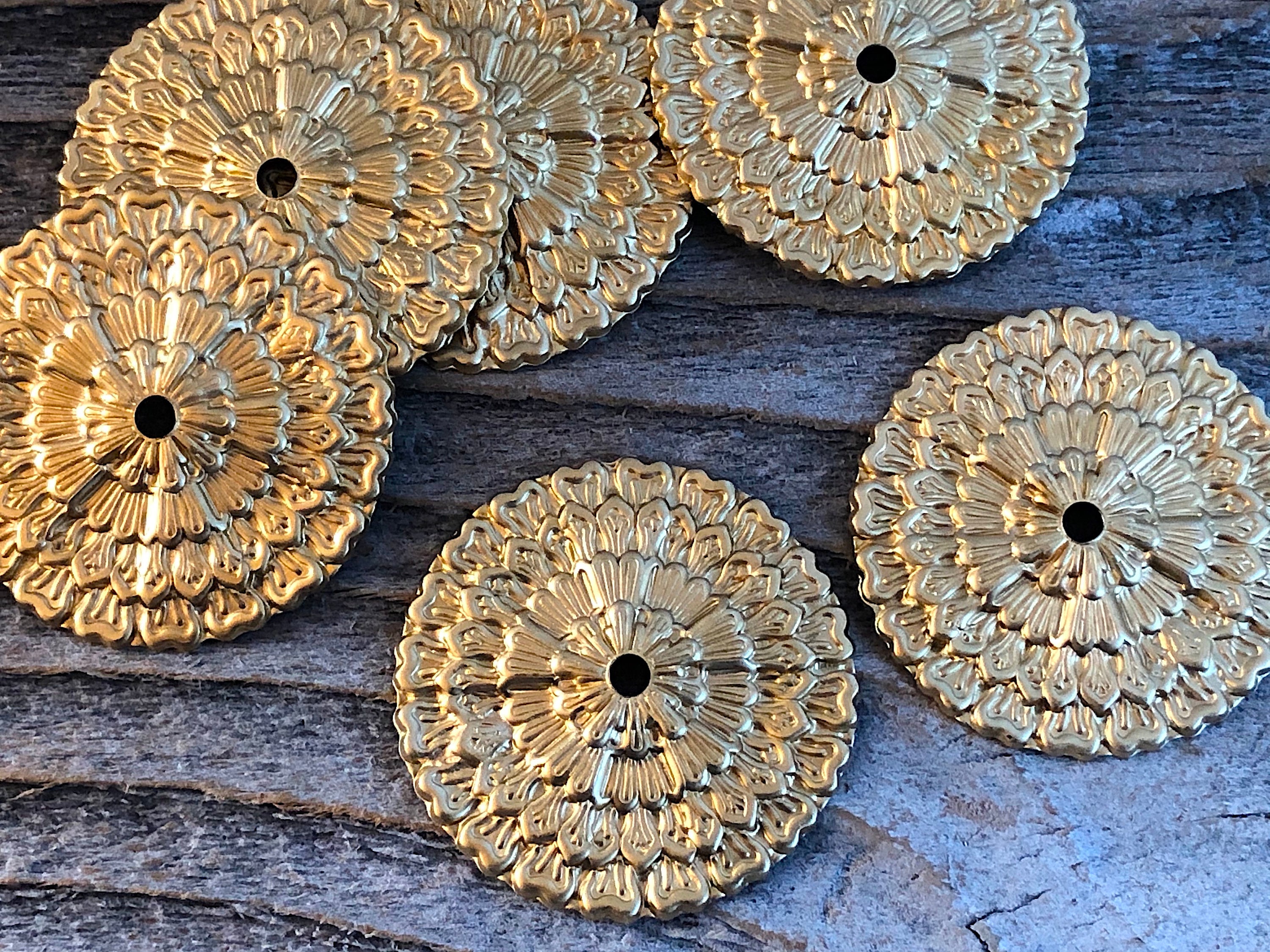6 brass mirror rosettes 12 Etsy