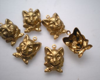 6 Small Cat Charms ZE186 - Etsy