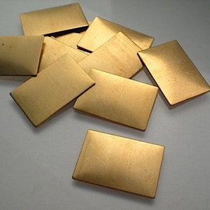 12 medium flat brass rectangular stamping blanks ZA305