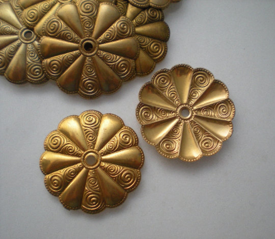12 Brass Mirror Rosettes ZC110 Etsy