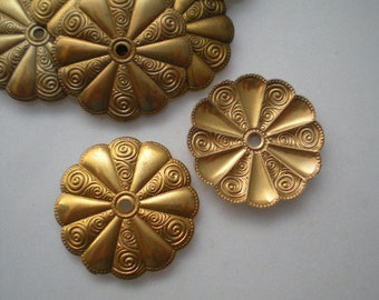 12 brass mirror rosettes ZC110