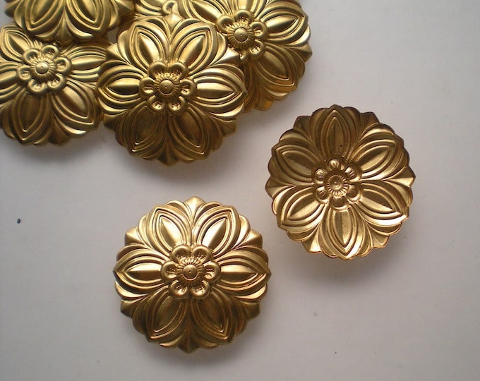 12 Brass nohole Mirror Rosettes ZC159 Etsy