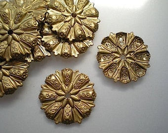 12 brass mirror rosettes ZC107