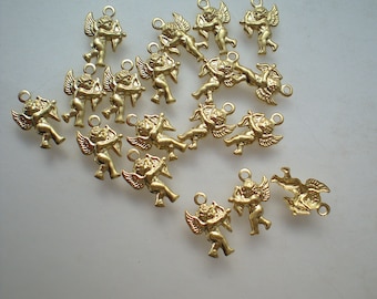 RANGEAS angel abby 約15cm 24 Brass Tiny Angel With Arrow Charms, 12 Facing Left, 12