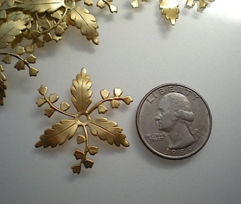 6 Brass Leaf Wheels ZC610 - Etsy