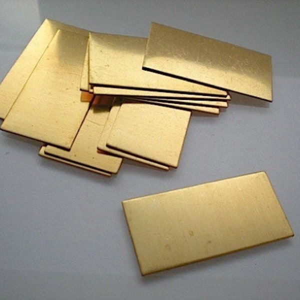 12 large flat brass rectangle stamping blanks ZA302