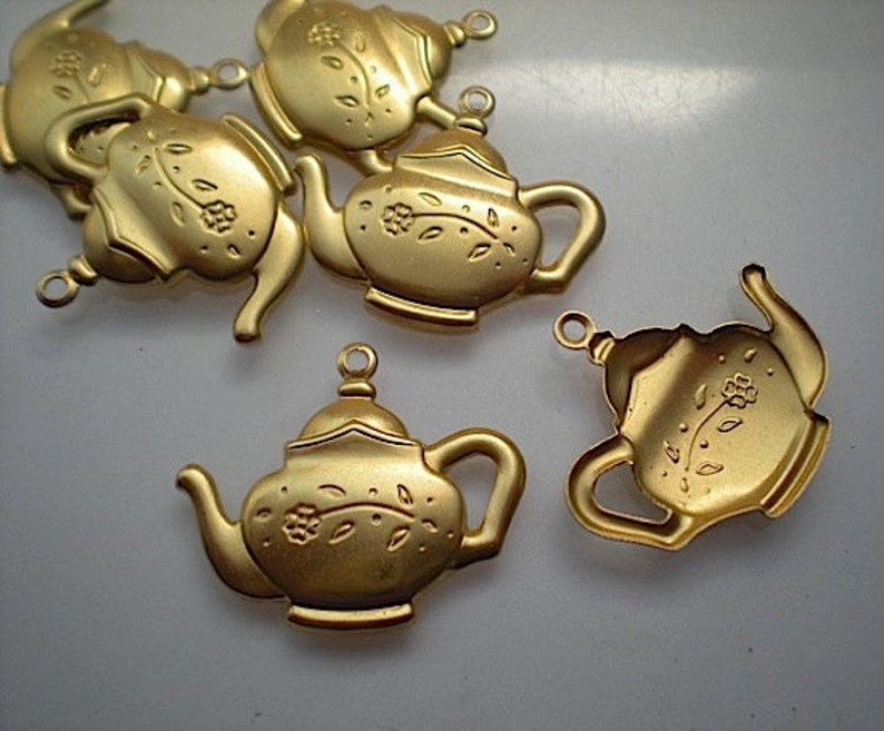 Vintage Brass Teapot With Etched Designs , Brass Coffee Pot, Boho