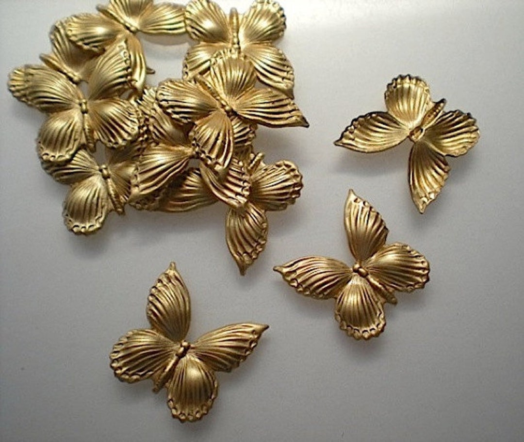 12 Small Brass Butterfly Stampings ZF312 - Etsy