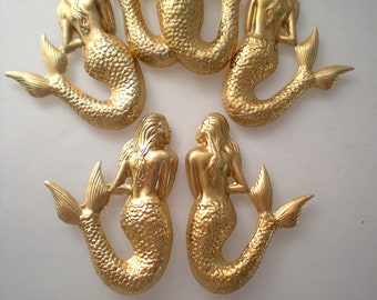 6 mermaid stampings, 3 left, 3 right ZG333