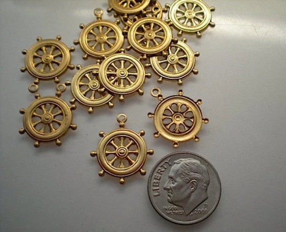 12個の船のホイールチャーム ZH661 - Etsy 日本