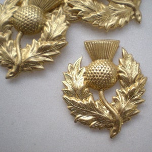 4 brass thistle stampings ZD602