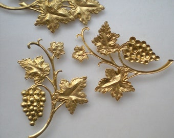 4 brass grapevine stampings ZD804