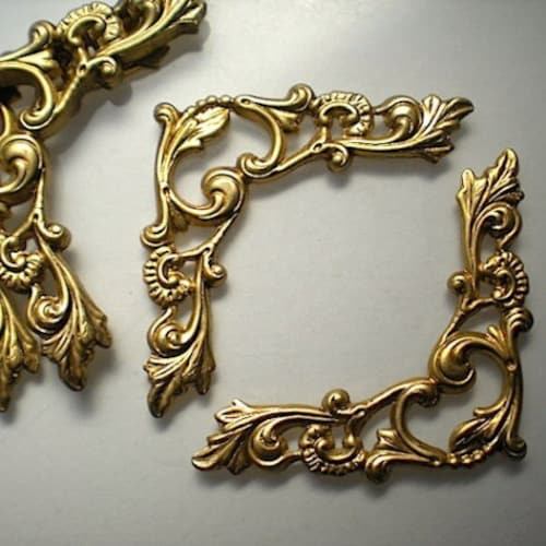 6 Brass Ornate Corner Brackets ZC245 Etsy