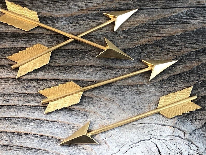 4 Extra Large Brass Arrow Stampings Etsy