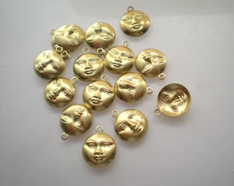 18 small brass sun man charms ZB155