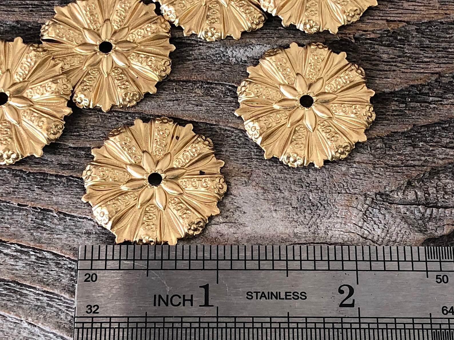 12 Brass Mirror Rosettes ZC107 Etsy