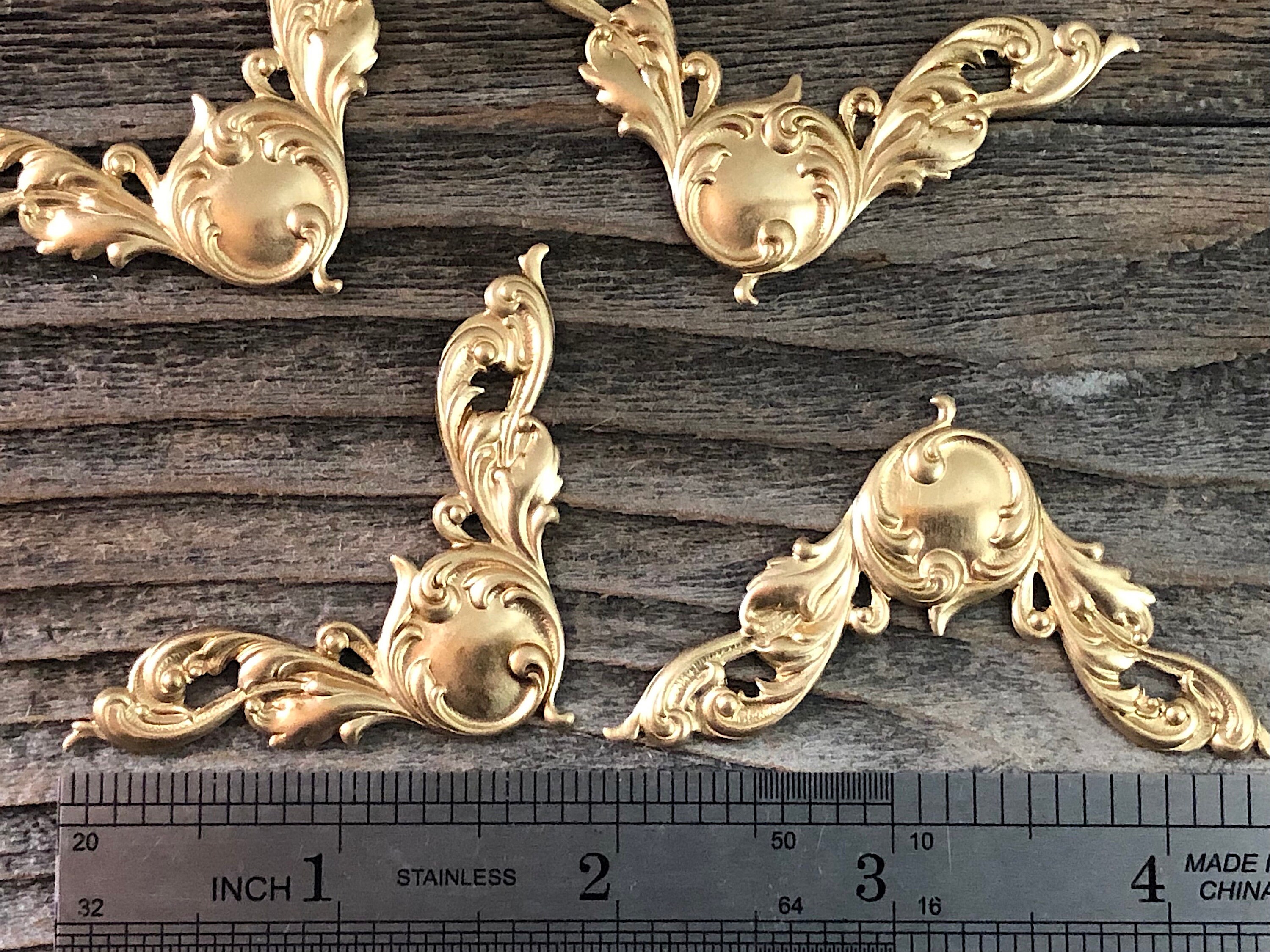 6 Brass Ornate Corner Brackets ZC207 - Etsy Canada