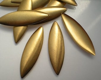 12 large domed brass marquise/petal stamping blanks ZA624