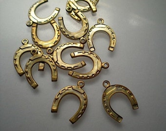 12 Messing Hufeisen Charms ZH517