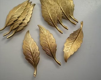 thumbnail interactive-video image 1 of 10 Silver Plated Brass Leaf Drop Charms – 19x5mm For Jewelry Making 1 of 2