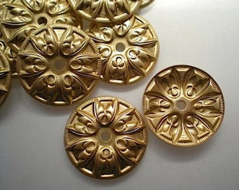 12 brass mirror rosettes ZC123